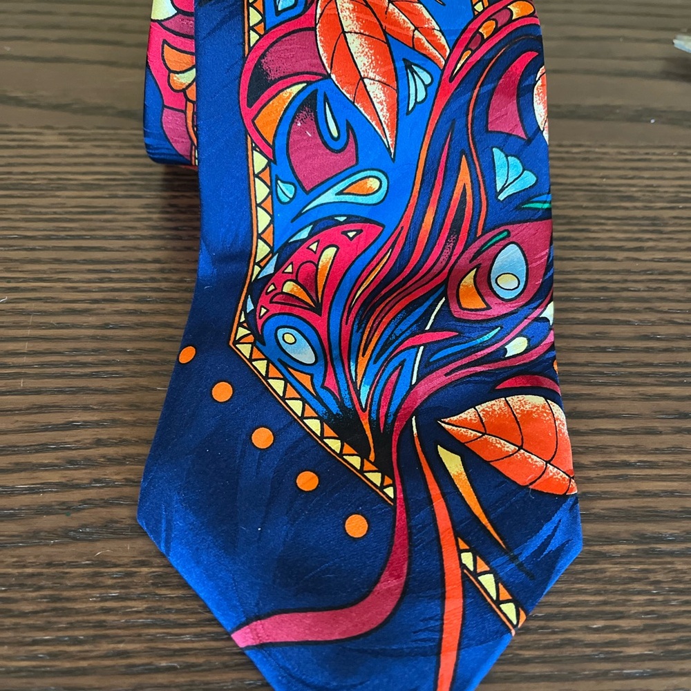 Vintage Rush Limbaugh No Boundaries Collection Gold Chain Bold 100% Silk Tie